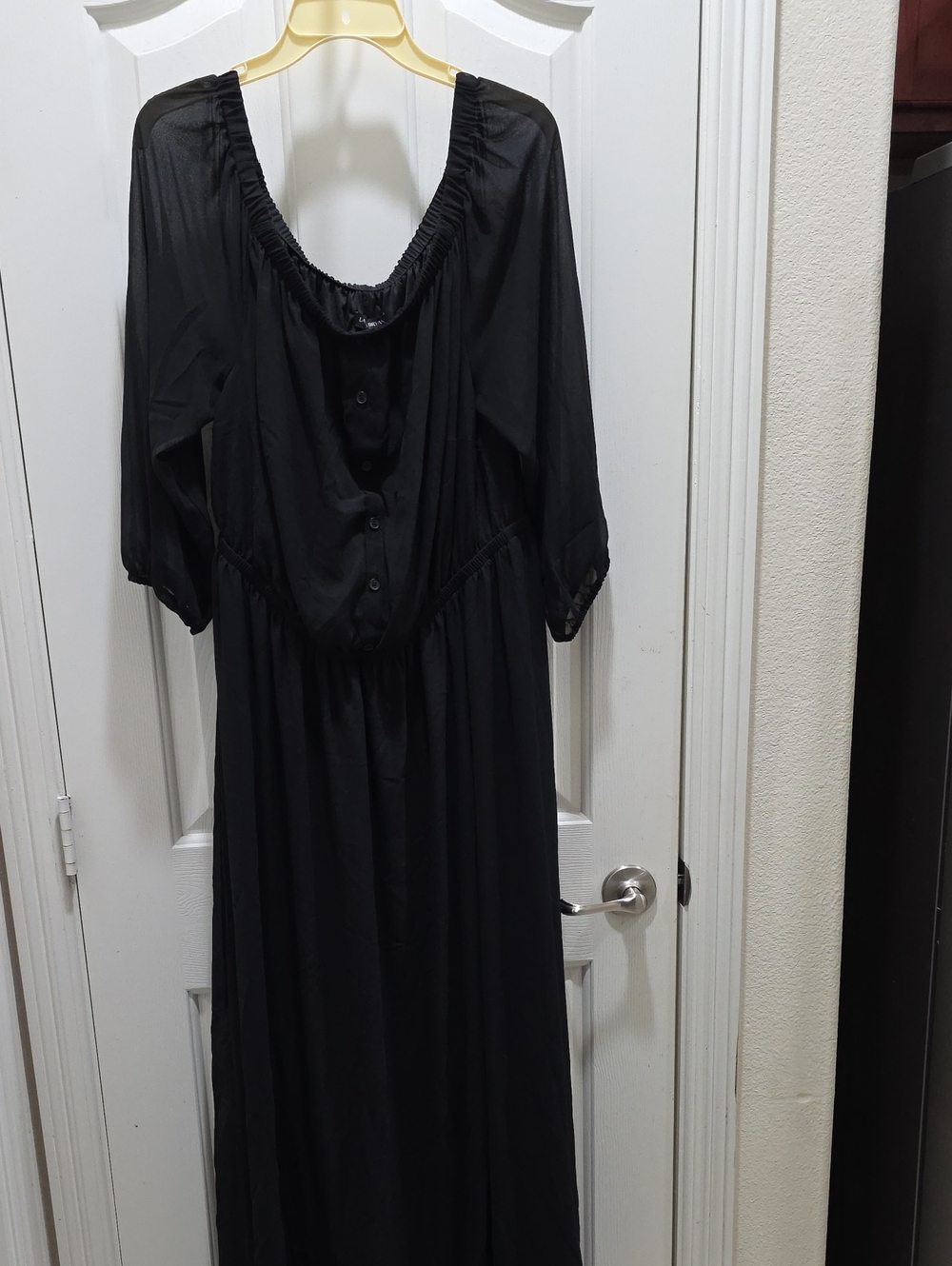Lane Bryant Black Maxi Dress with Button Detail